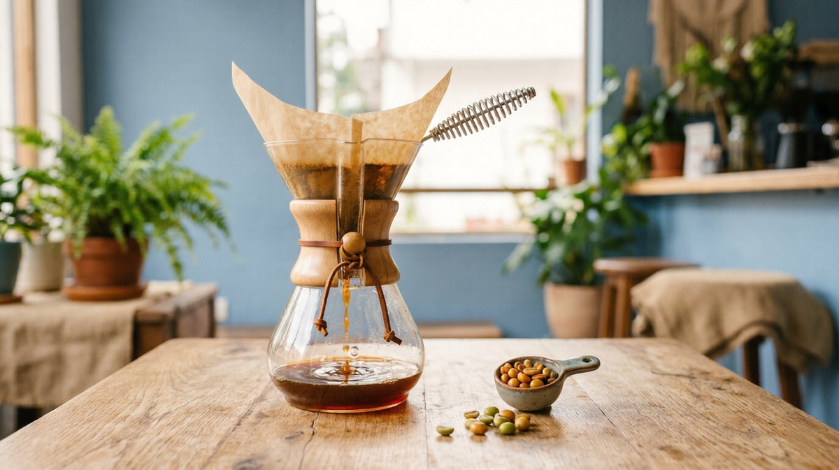 Café Azul de Green Hills con Chemex: experiencia única